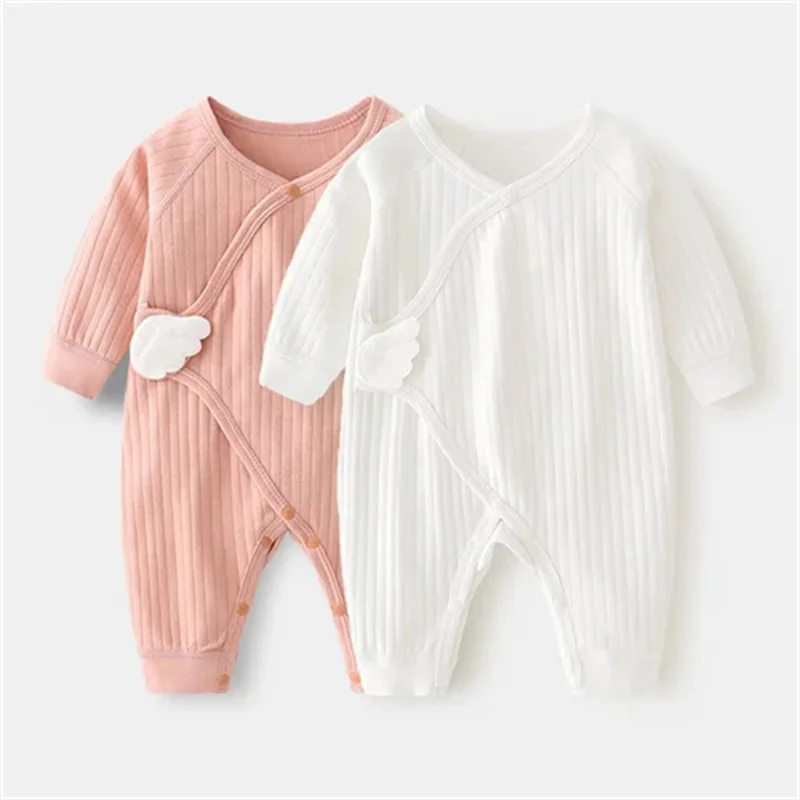 2Pairs/set Infant Baby Girl Boy Rompers Cotton Soft Newborn Jumpsuit With Wing Spring Autumn Clothes For Girls Boys 0-6M