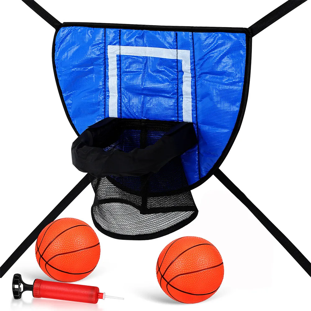 

Набор для баскетбола на батуте с сеткой и щитом для энергичных игр, включает насос, для активного отдыха на улице