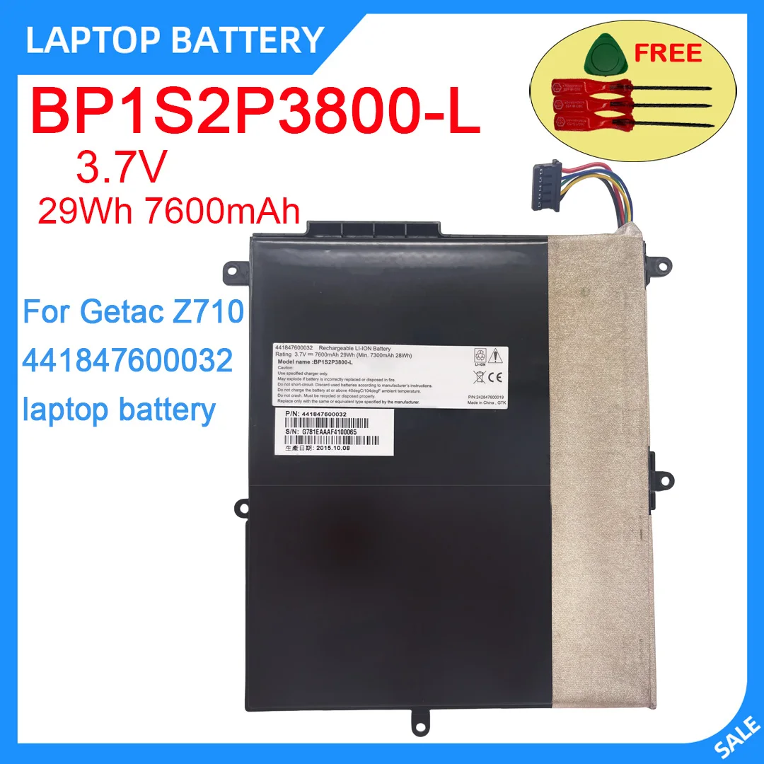 

Новая батарея для ноутбука BP1S2P3800-L 3.7V 29Wh 7600mAh, долговечная, для ноутбука Getac Z710 441847600032