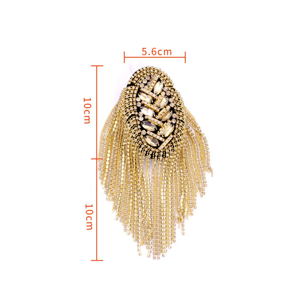 Shoulder Tassel Epaulet Fringe Epaulets Epaulettes Board Rhinestone Accessories Badge Mark Men Chain Boards Women Uniform Decor