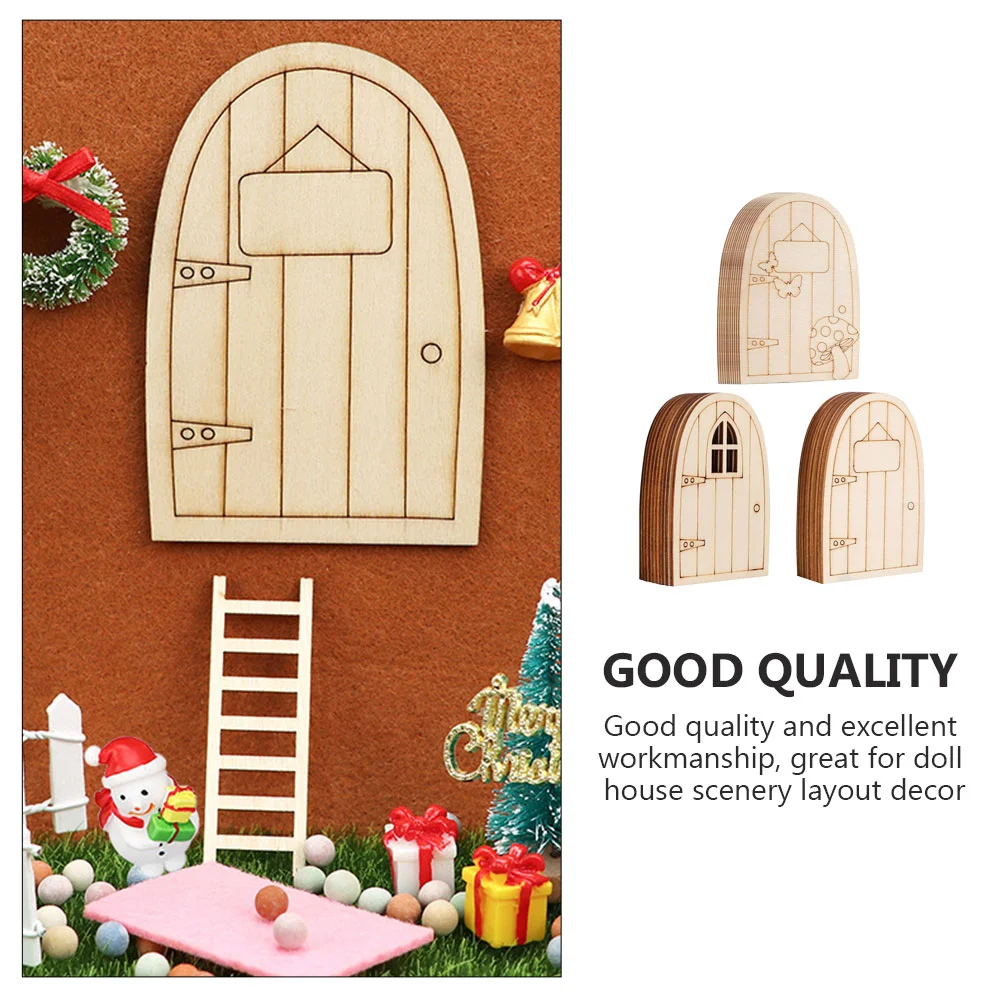 30 Pcs Wooden Fairy Gate Mini House Decor House Accessories Lightweight Easy Storage Projects Holiday Gift Mini Door