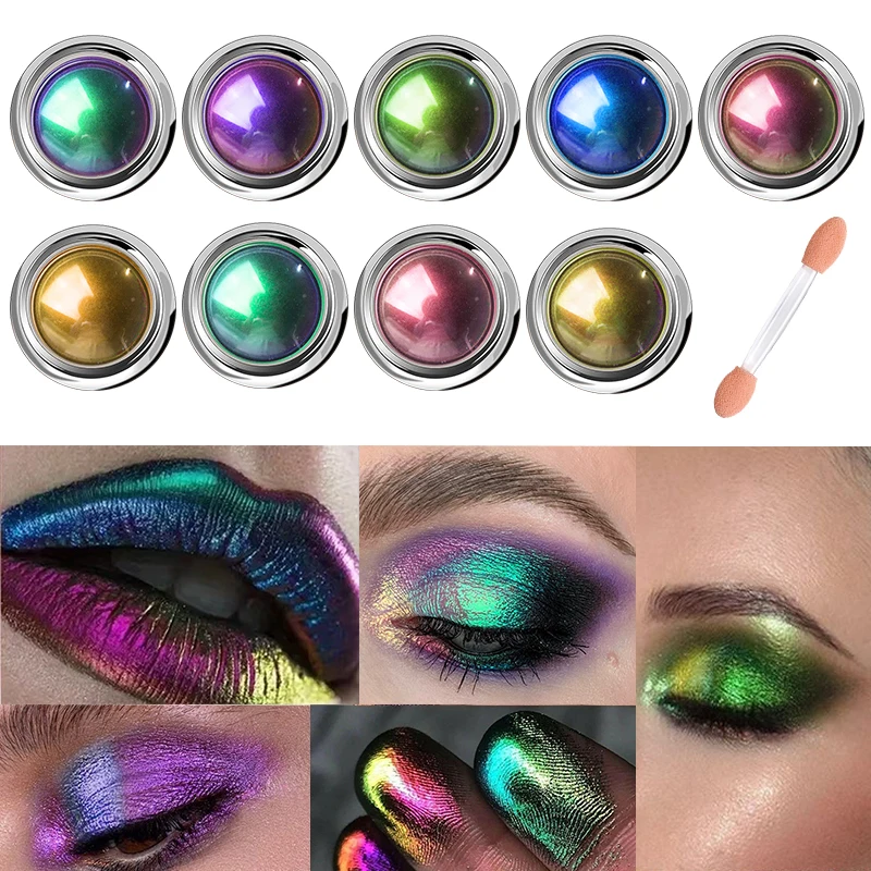 Chameleon Eye Shadow Powder Multichrome Nail Glitters Aurora Neon Rainbow Pigment Chrome Powder Iridescent Eyeshadow Nail Decors