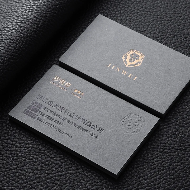 Custom Luxury Gold Foil Gold Stamping Business Cards Personalized Logo Text Printing High End Premium Paper Visiting Cards