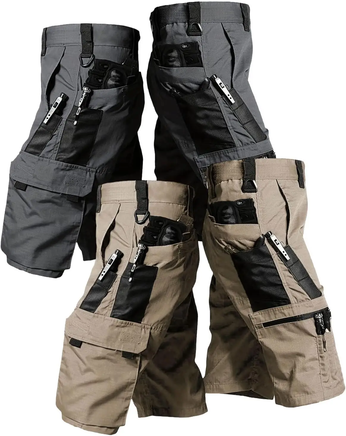 

Men's 2-Pack Tactical Cargo Shorts - Multi-Pocket Quick Dry Outdoor Shorts for Hiking & Work
