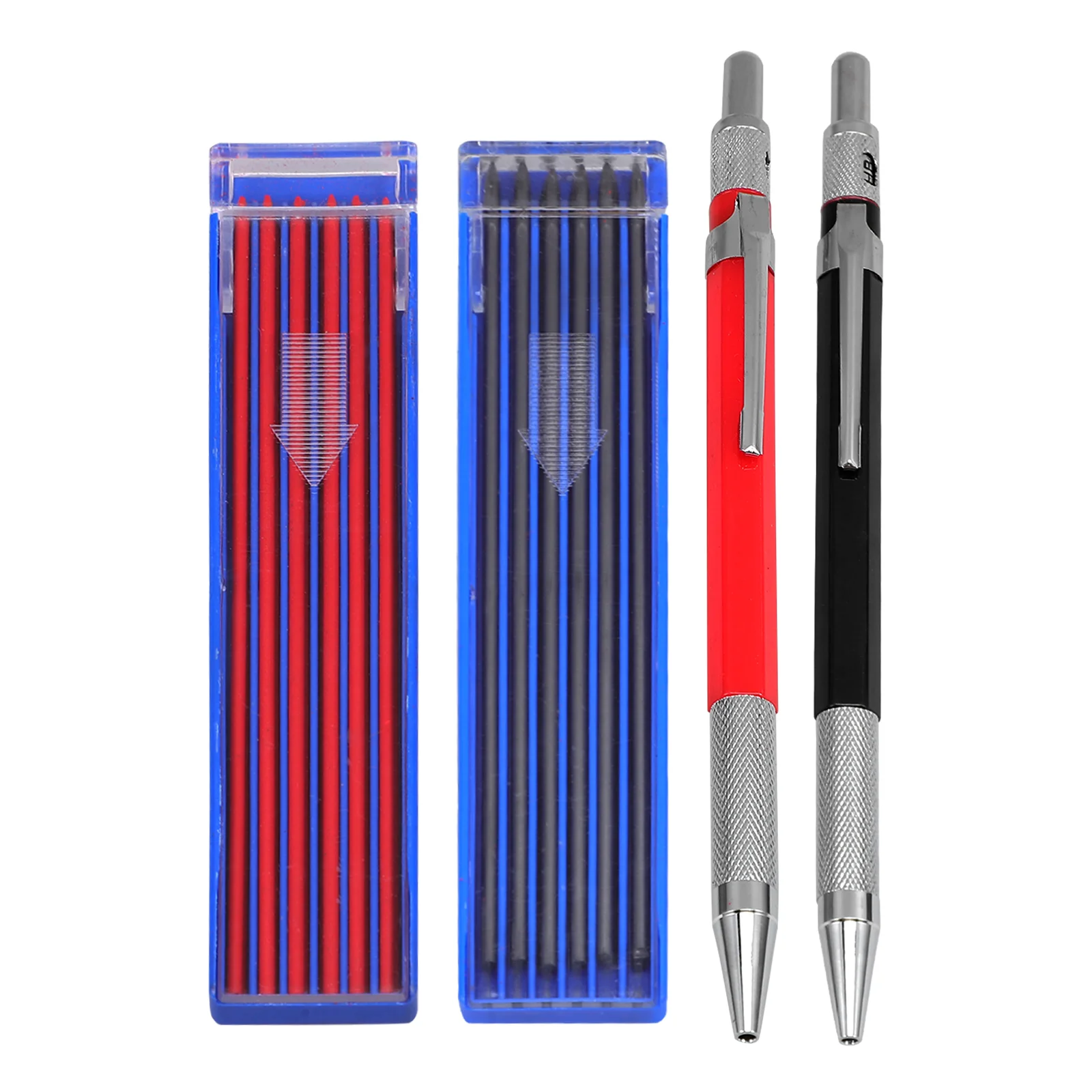 

1 set 1 Set Carpenter Pencils 2.0Mm Mechanical Pencil Auto Writing Engineering Drafting Tool Red Black Refills Sturdy