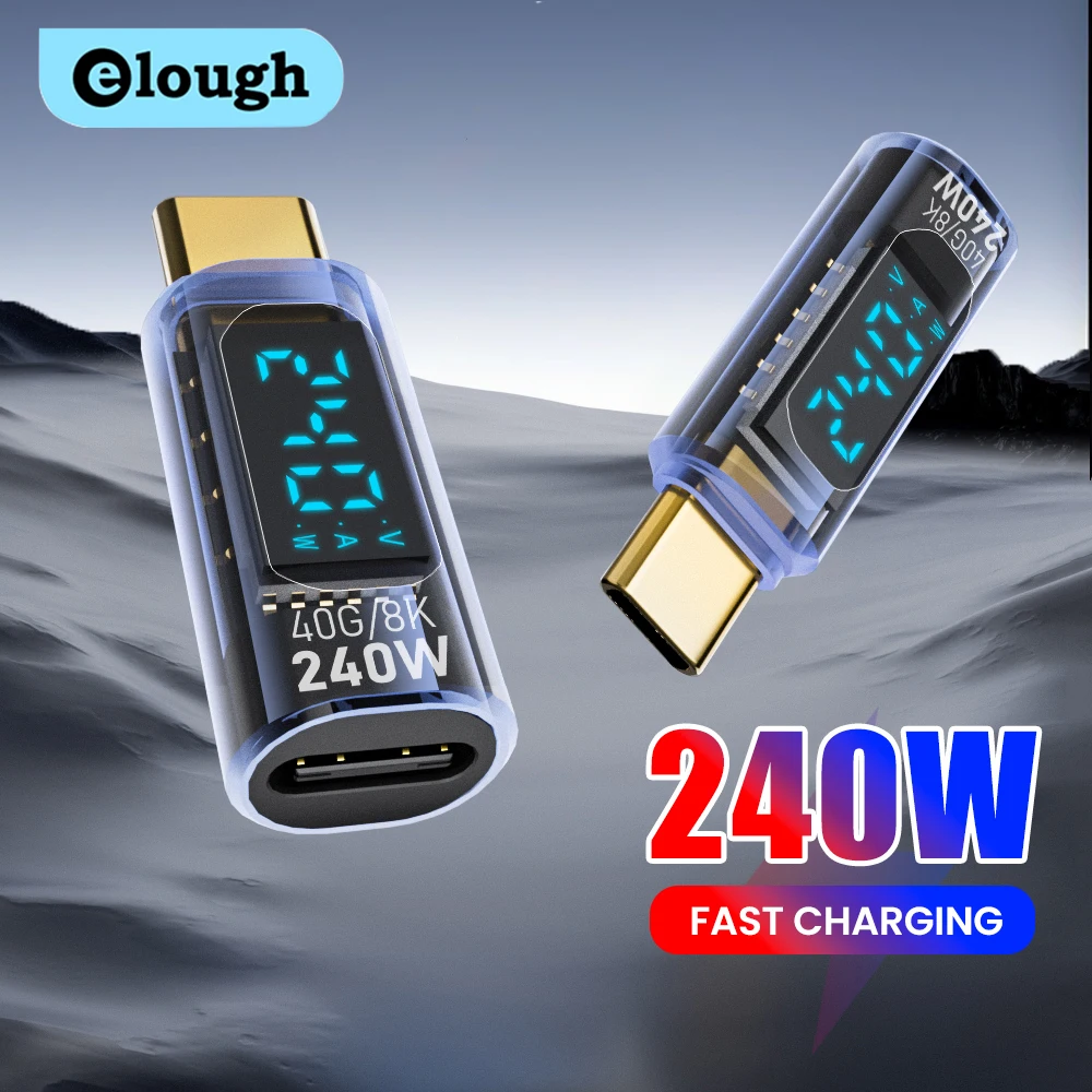 Elough 240W Adapter 5A USB4 Cyfrowy wyświetlacz typu C do transferu wideo typu C OTG 8K dla iPhone 15 Samsung Tablet Laptop