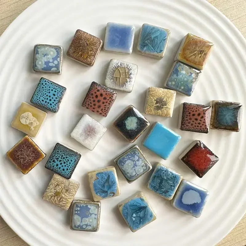 

100g DIY Ceramic Mosaic Tiles Glass leaf petal shape Handmade Ornaments Tiles Wall Crafts for Decorative Material 91