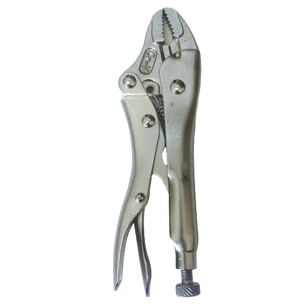 5 Inch Curved Jaw CRV Steel Locking Pliers With Wire Cutter Function For Home and industrial Repair Tools