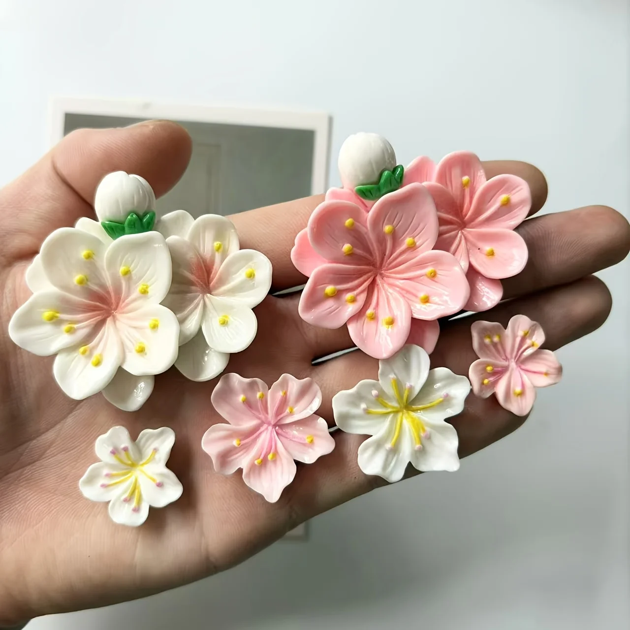 6Pcs Simulation Flower Refrigerator Magnet - Cherry Blossom Magnetic Clip - Home Decoration Gift - Gift for Family