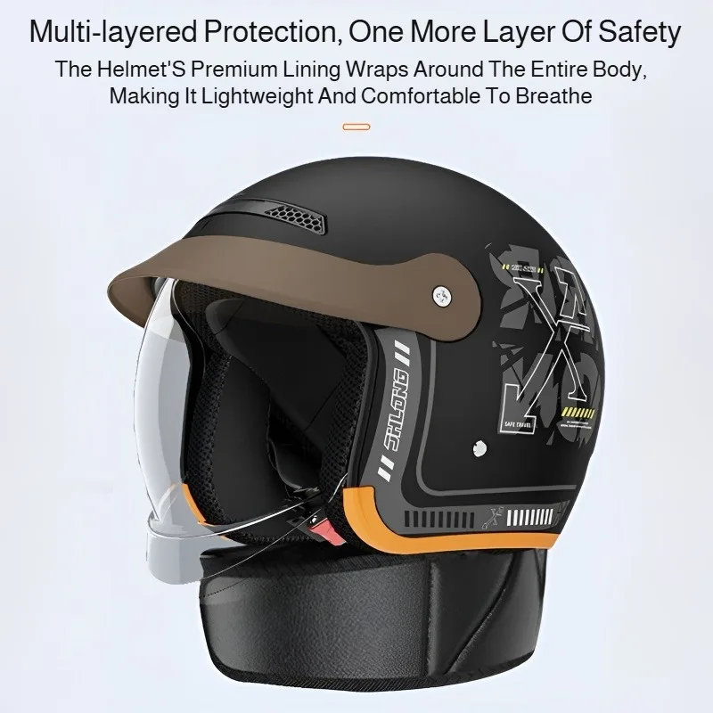 خوذة سيارة كهربائية للفصول الأربعة خوذة دافئة للسلامة العالمية للدراجات النارية نصف خوذة للفصول الأربعة خوذة دراجة نارية #6