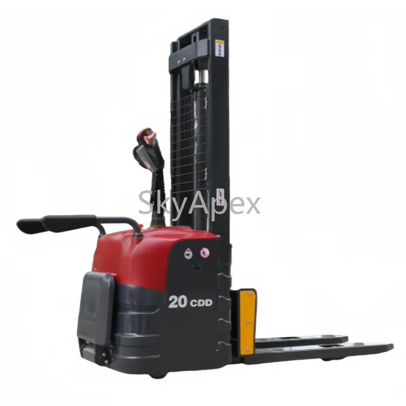 2.0 Ton Stand-On High Configuration Electric Reach Stacker Forklift Pallet Lifter CE/ISO Certified  For Warehouse Cargo  Lifting