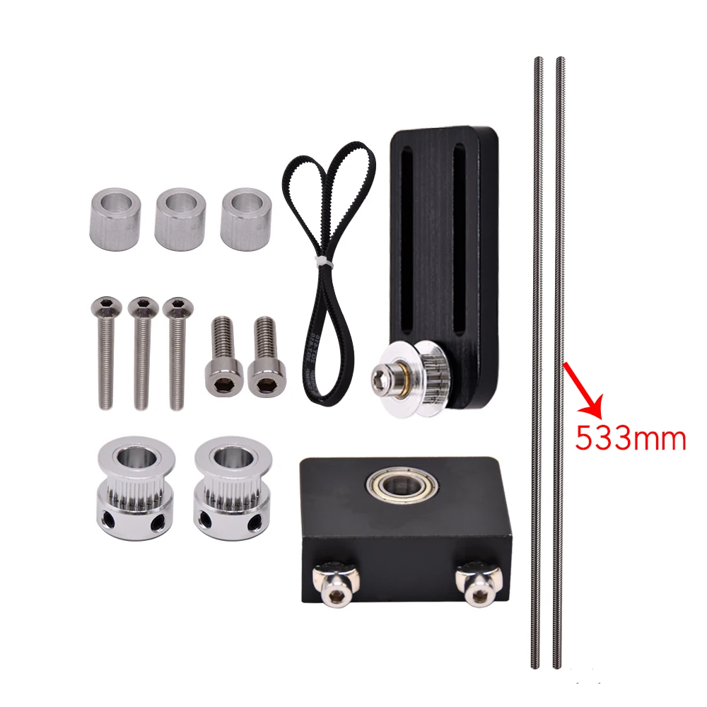 Zestaw do modernizacji podwójnej osi Z Ender3/CR10, zestaw do modernizacji z gwintem trapezowym, zębatka 20 zębów, pasek rozrządu z kołem pasowym do Ender 3/CR10. — zdjęcie produktu 6