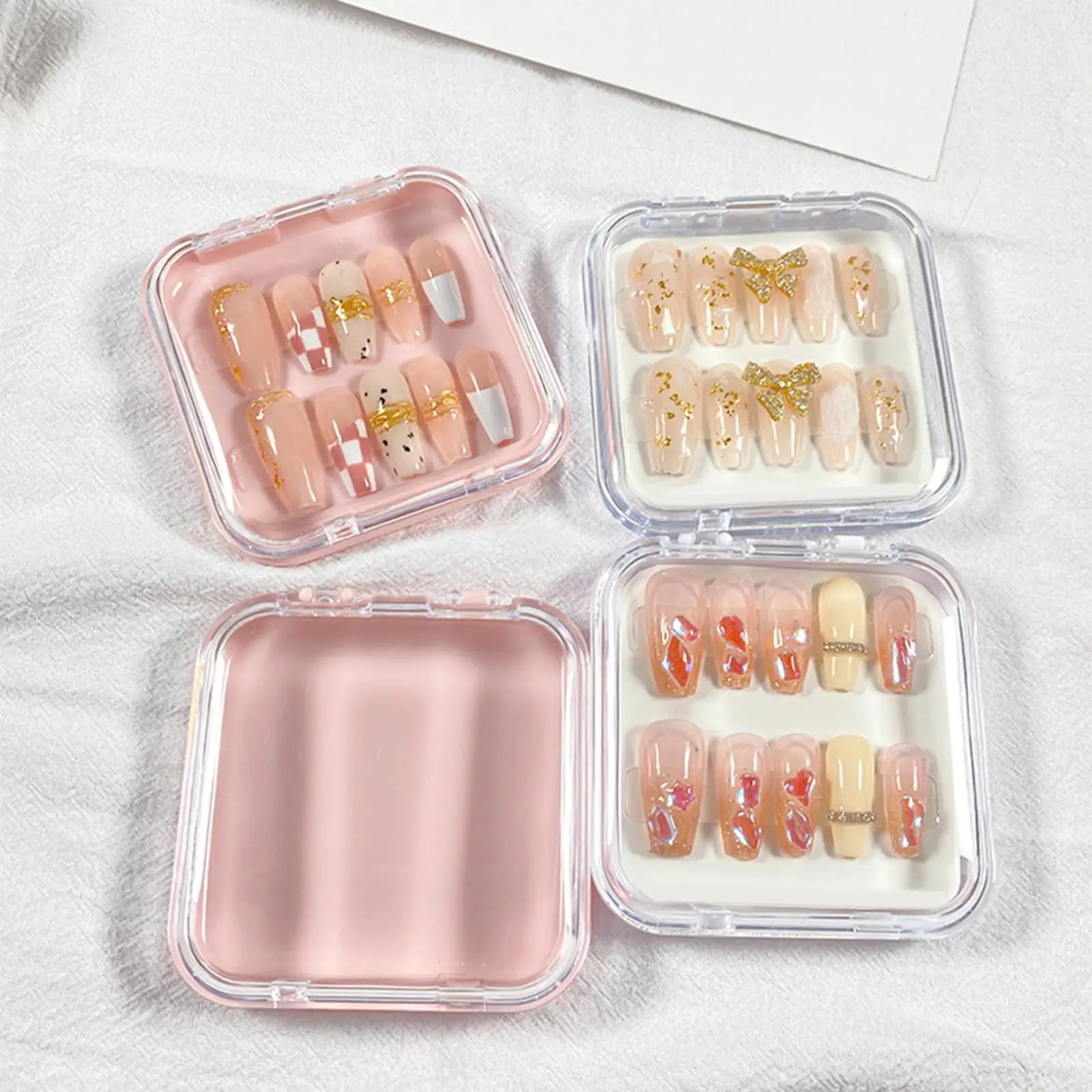 10Pcs Press on Nail Storage Box False Nail Packaging Box for Home Use