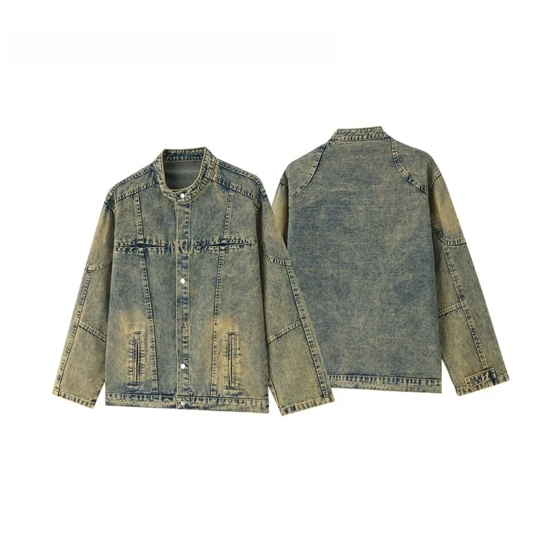 

Мужская джинсовая куртка American Sle ort, высококачественная, стильная, модная, брендовая, с воротником-стойкой...