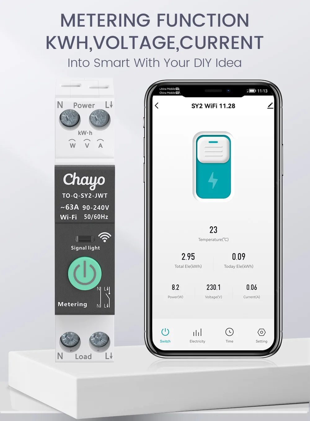 TUYA WiFi/ZigBee MCB Smart Circuit Breaker Over Current Under Voltage Protection Power Metering 1-63A Remote Control Switch