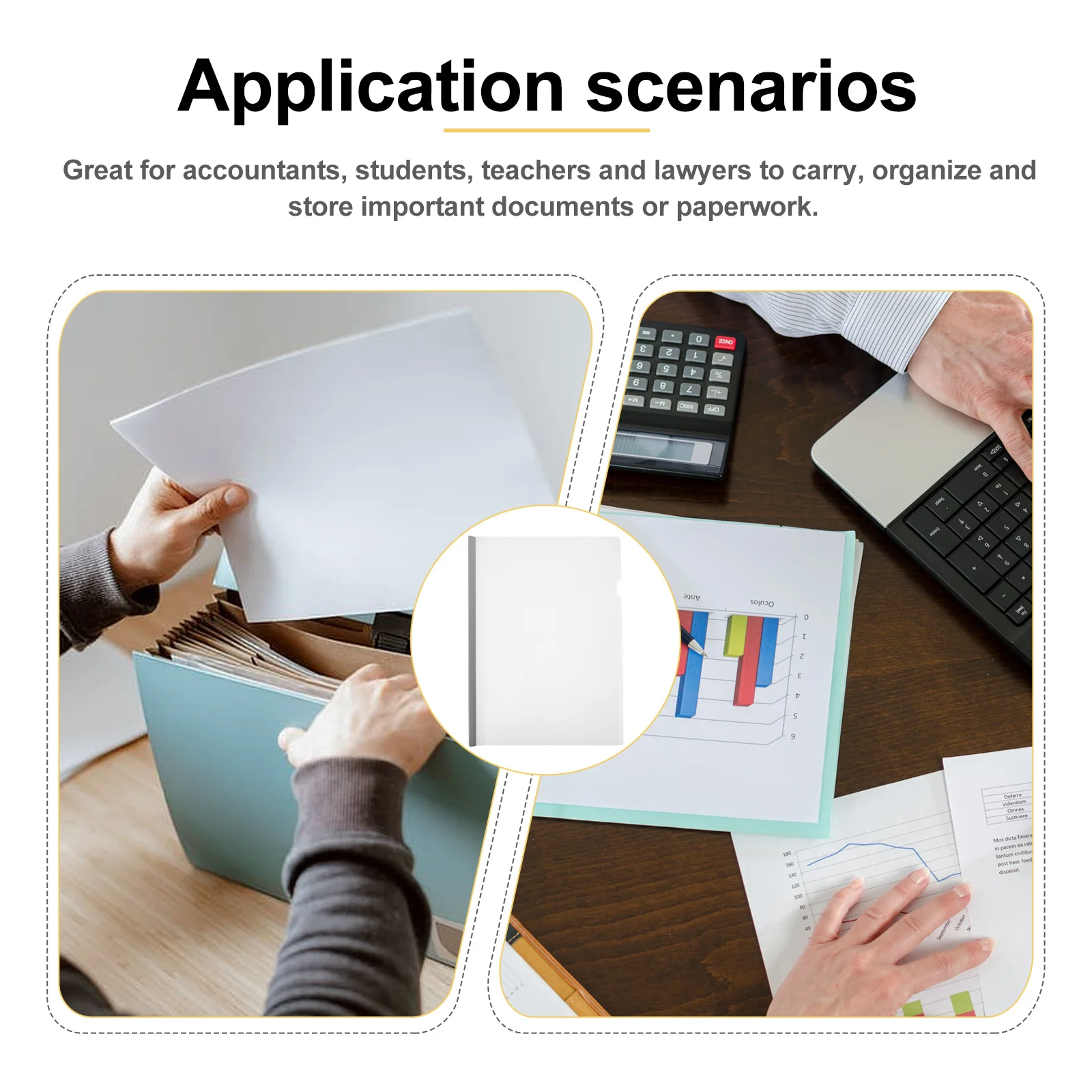 

20pcs Clear Plastic File Draw Rod Folders Office File Organizers Transparent Report Covers A4 Document Holders With Rods Files