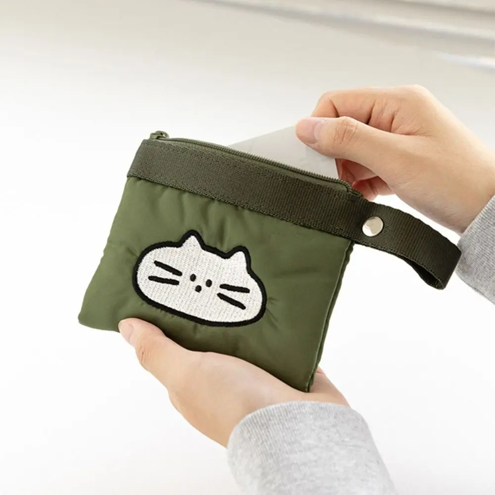 Fashion Nylon Coin Purses Cute Cat Hanging type Card Bag Cartoon Small Purses Creative Gift