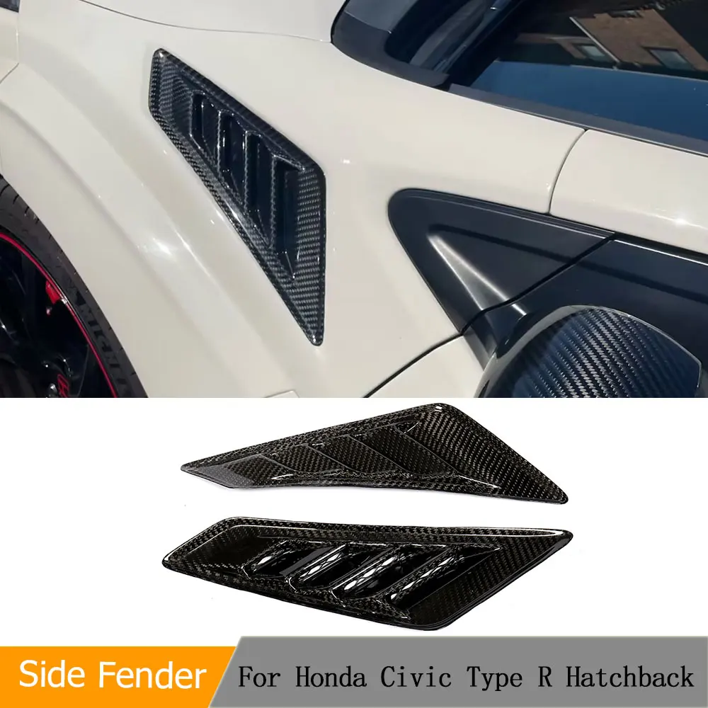 Dry Carbon Side Fender Air Vent Trims Covers for Honda Civic Type R Hatchback 4-Door 2015 2016 Car Side Fender Vent Trims