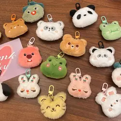 Kawaii Cartoon Plush Doll Keychain Cute Bunny Bear Frog Doll Toy Cartoon Plush Couple Key Ring Bag Pendant Girls Kids Gifts