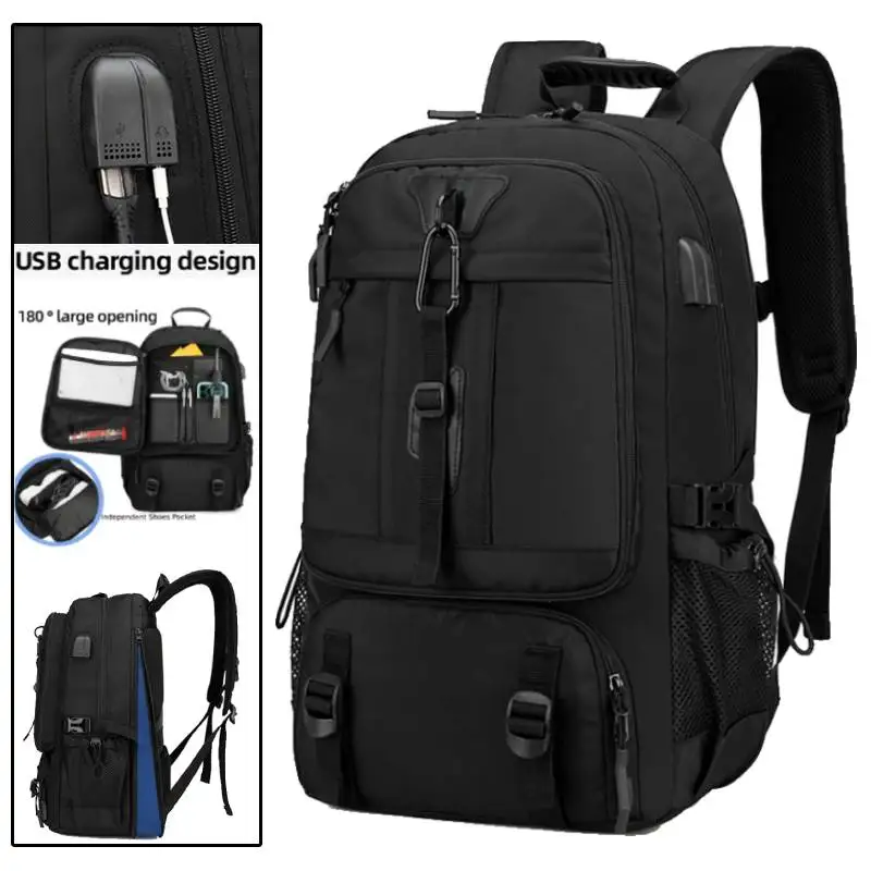 

Расширяемый USB-рюкзак для ноутбука, дорожный рюкзак для кемпинга с упаковкой обуви, уличная камуфляжная сумка для пешего туризма, мужская большая школьная сумка