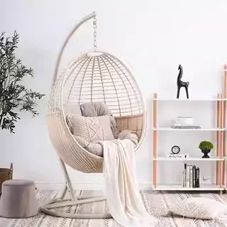 35-*Balcony rattan swing deck chair garden park sofa leisure chair hanging blue living room