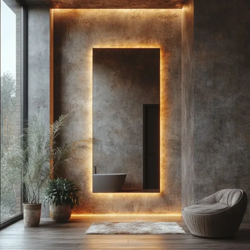 

Long LED Bathroom Mirror for Beauty & Hotel Adjustable for Birthday & Wedding Projects