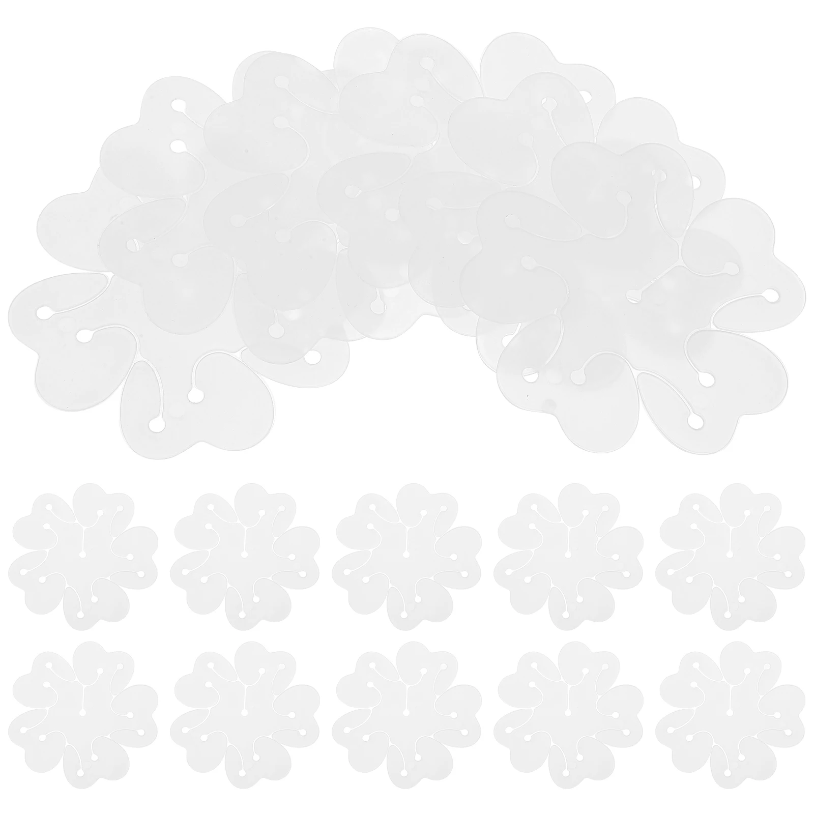 

50 Pcs Balloon Clip Flower Clips Garland Shape Metal for Tying Balloons Bridal Shower White Plastic