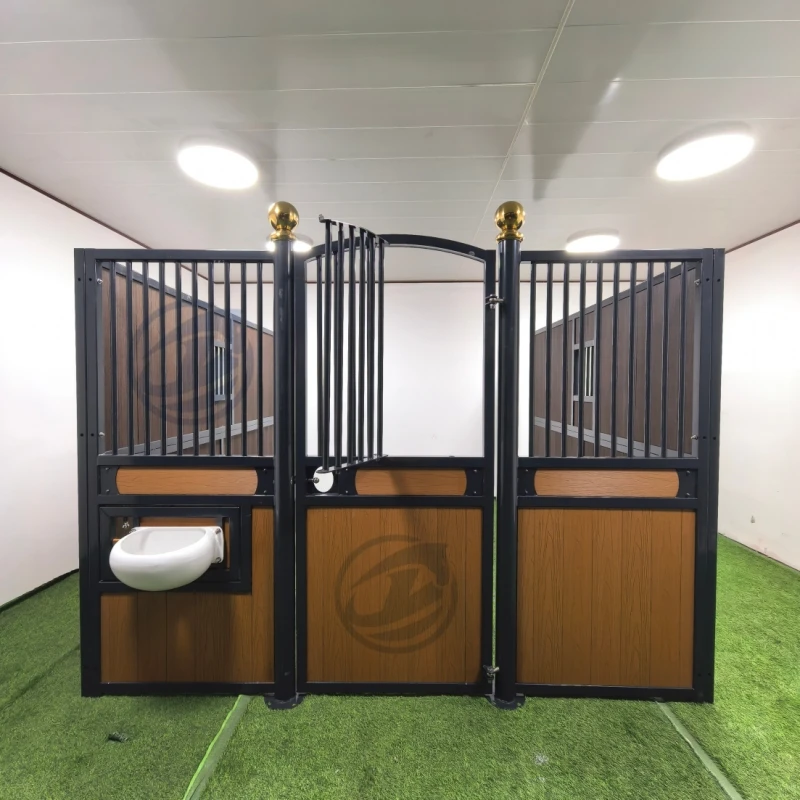 Horse Stall Box, Hot-dip Galvanized Steel Frame, Durable Low Maintenance Panel, Portable Stable Partition for Farm Horse Raising