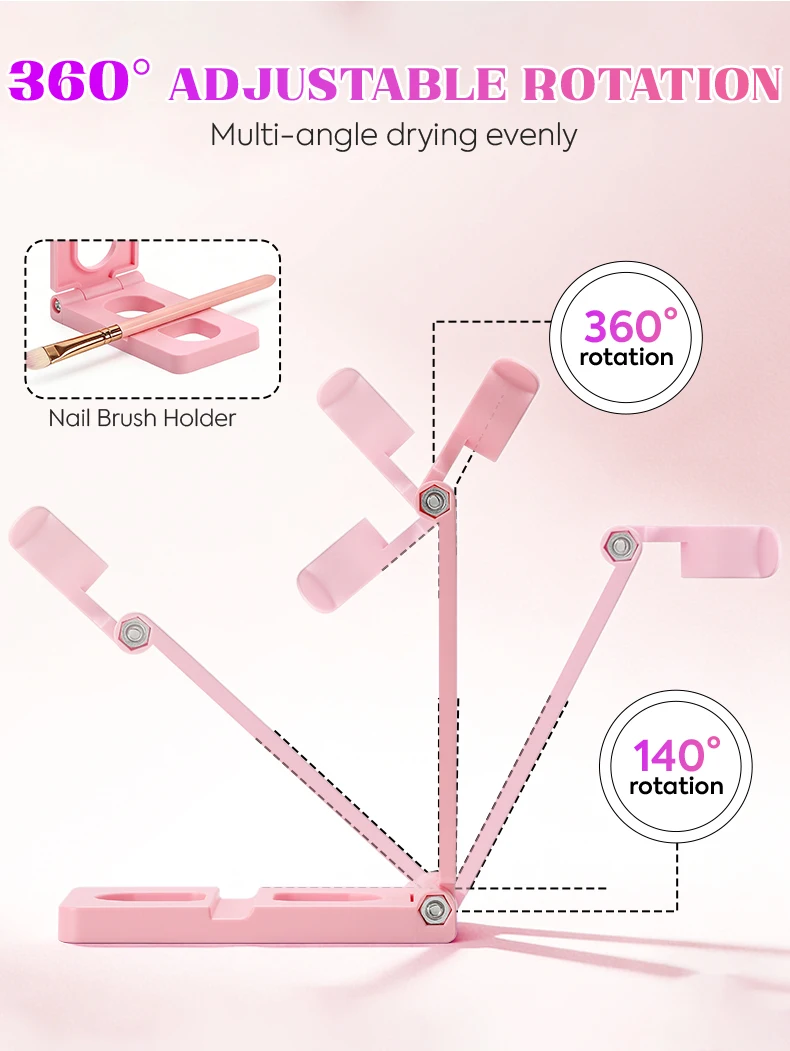 Mini-Nagellampe mit 2 Timer-Einstellungen, stabiler Nagelständer, tragbare UV-LED-Nagellampe für schnelles Gel-Nagellack-Trocknen, für den Heimgebrauch, Salon, DIY. – Detail 6