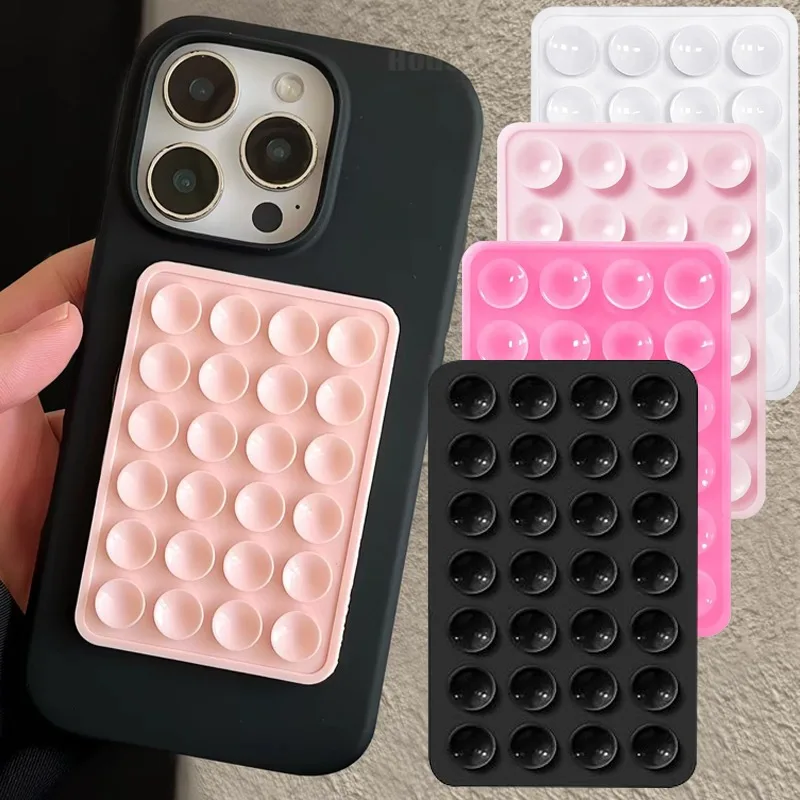 Silicone Suction Pad for Mobile Phone Fixture Suction Cup Backed Adhesive Rubber Sucker Pad for Fixing Remote Control Storage
