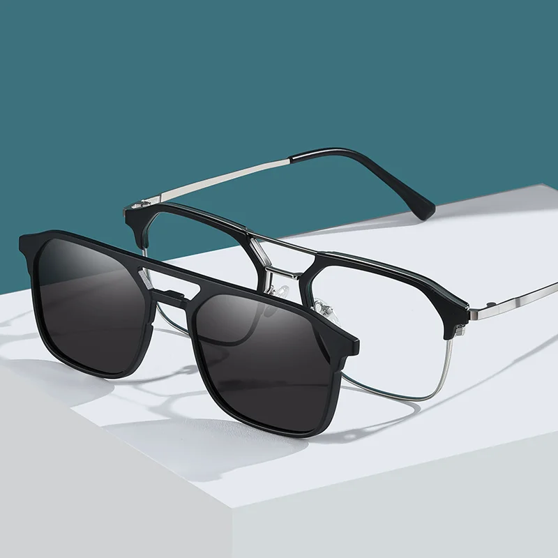 Clip On Polarized Sun Glasses Man Fashion Sunglasses Women Luxury Brand Vintage Driver's Shade Myopia Optical Eyelasses Frame
