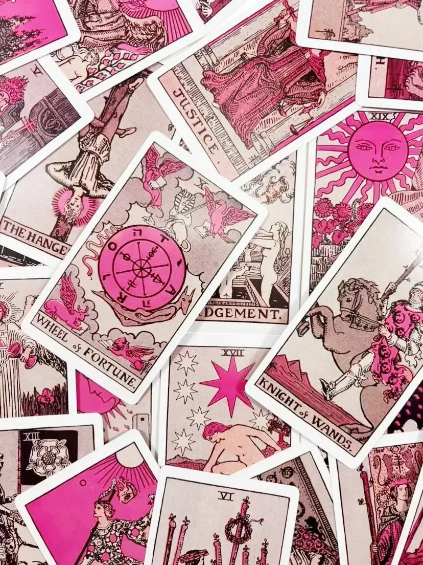 Pink Tarot For Beginners Neon Tarot cards board games for women girls party family table games