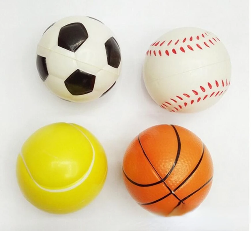 6.3cm Squeeze Ball Toy Futebol Basquete Baseball Tênis Lento Rising Soft Squishy Stress Relief Antistress Novidade Mordaça Brinquedos