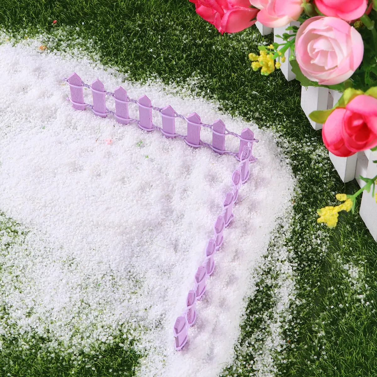 

10Pcs Mini Small Wood Fence Micro Landscape DIY Mini House Fairy Garden Courtyard Garden Decoration Christmas Tree Picket Fence