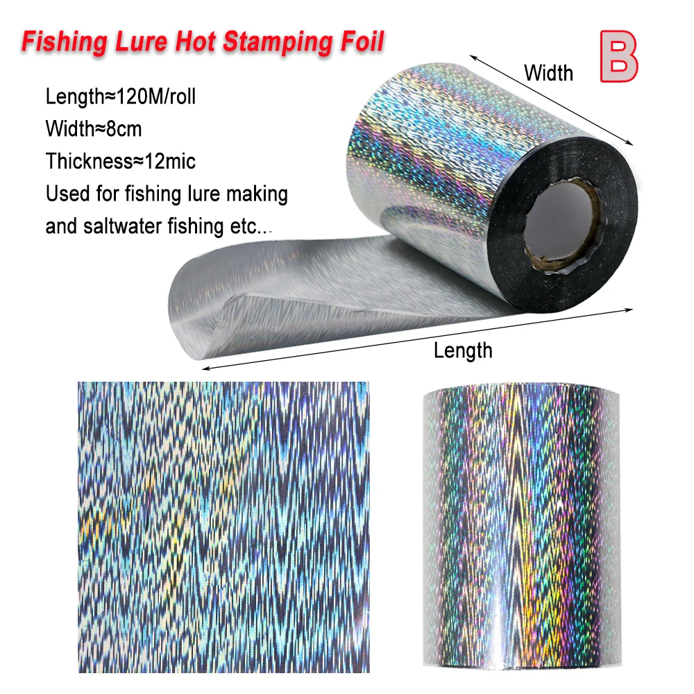 Lionriver Hot Stamping Foil Laser Transfer Coating Sheet Holographic Paper Film Saltwater Fishing Lure Jig Bait Making DIY Craft