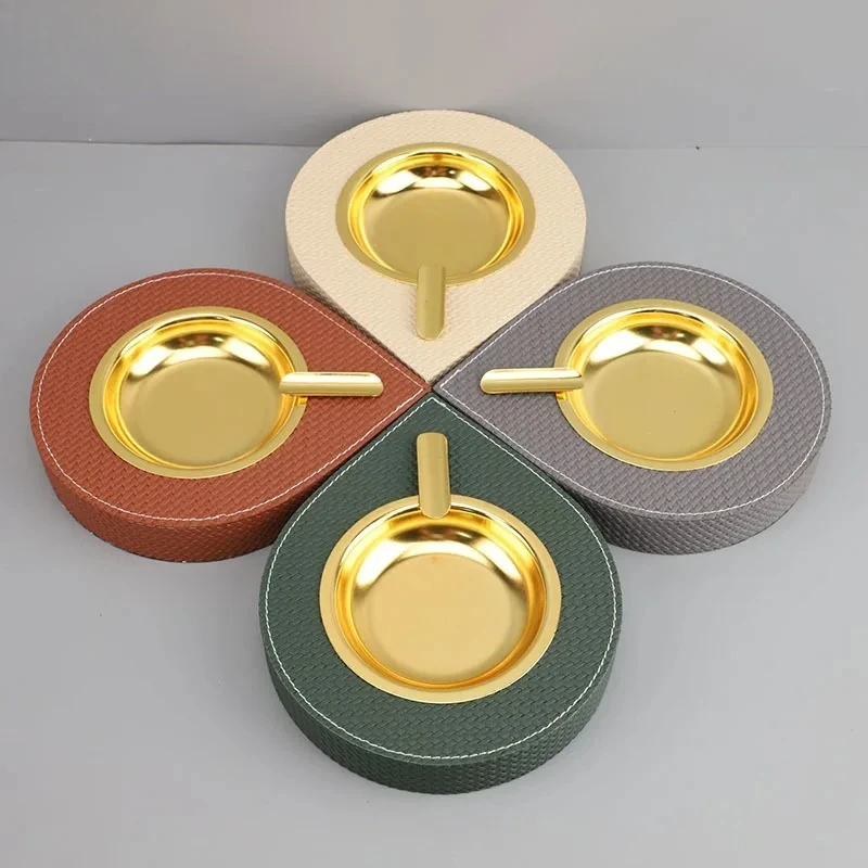 

High Quality Leather Ashtray Office Table Desktop Standby Smoking Accessories for Weed Creative Ashtray Gift for Boyfriend