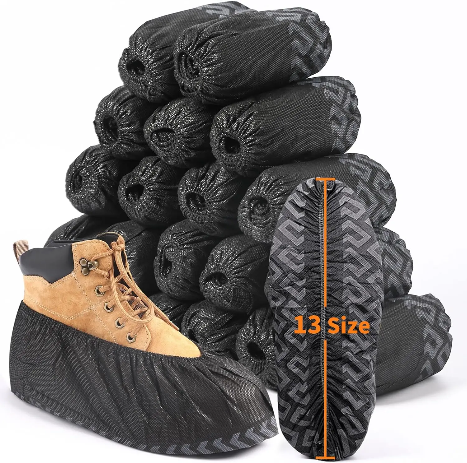 

Disposable Shoe Covers 200 Pack Non Slip Water Resistant Recyclable Boot Covers One Size Fits Most Black XL
