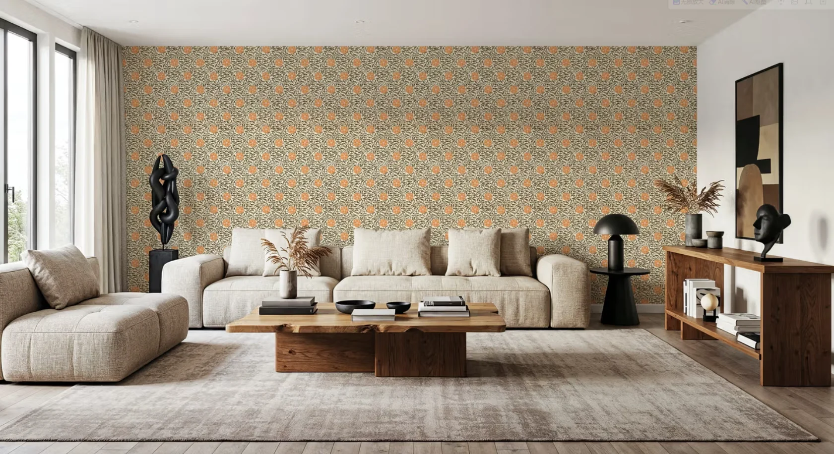 Customized Size Mural Yellow Cream Orange Pink Flower Wallpaper Home Decoration Flowers Unlimited Splicing Decorative Painting