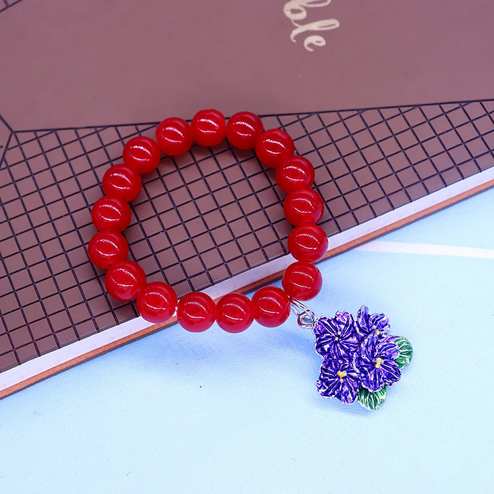 Fashion Adjust Stretch Red Beads Purple Africa Violet Delta Bracelets For Women