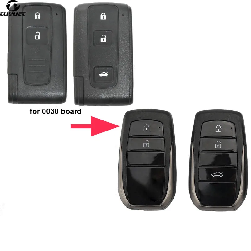 Updated Smart Remote Key Shell for 12th Toyota Crown (Board number 0030)  Modified Smart Key  Blanks With Emergency Key Blade