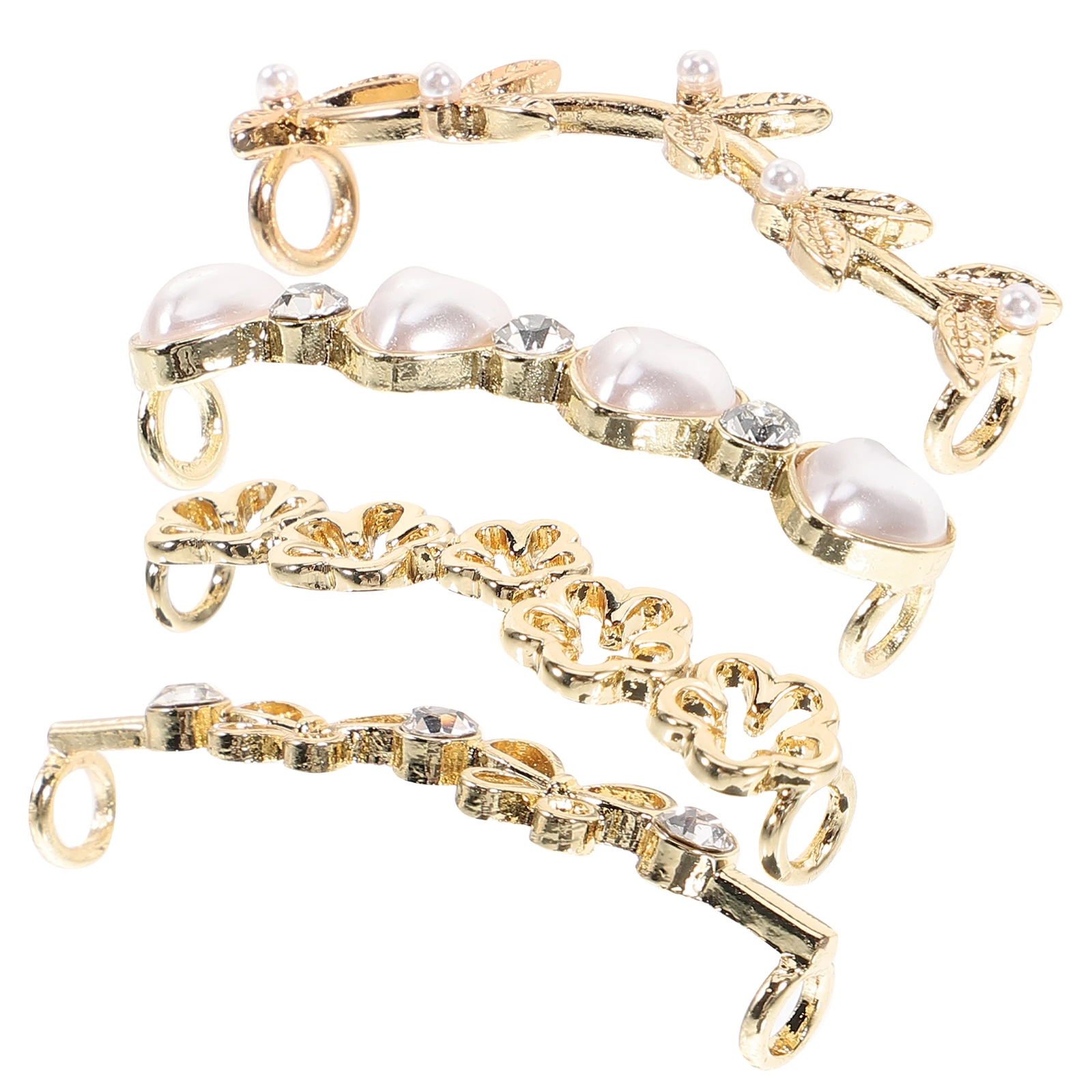

4 pcs Pearl Rhinestone Shoe Clips Decorative Buckles Boot Sandal Accessories For Women Casual Sneakers Wedding Graduation
