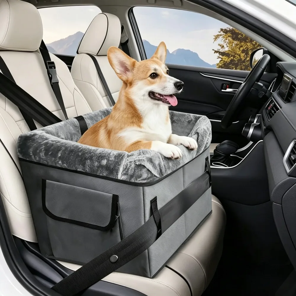 

Portable Small Dog Car Booster Seat Under 20lbs, Washable Pet Travel Safety Carrier Car Seat for Small Dogs Puppies