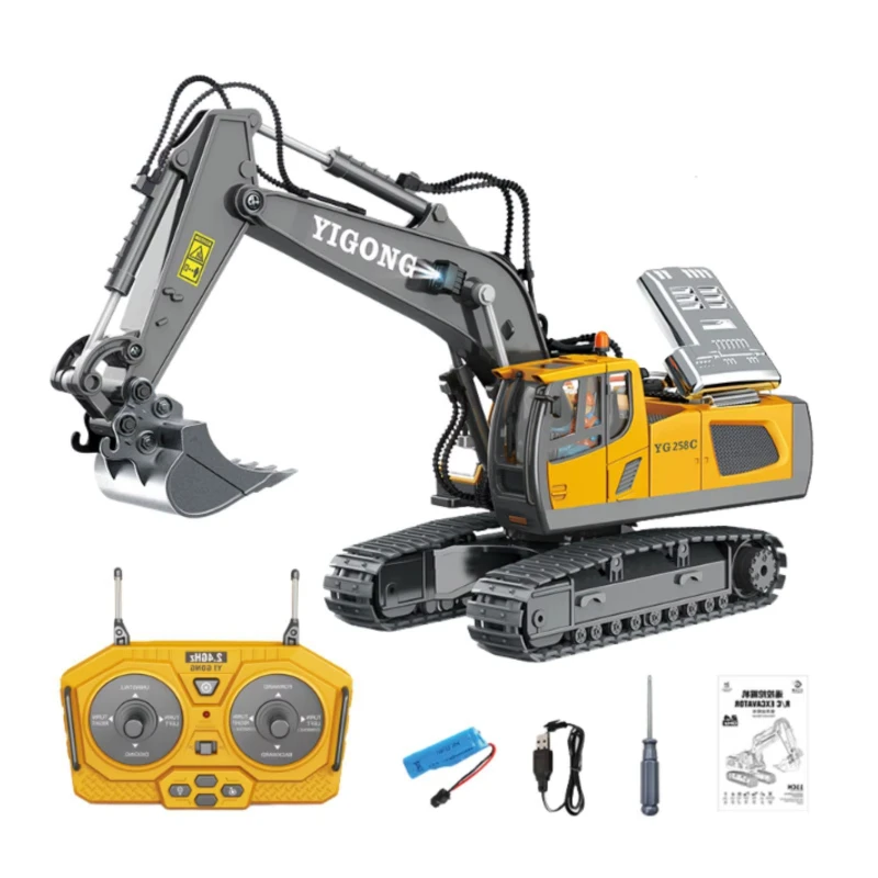 B-M Remote Control Excavator 1/20 11Channel for Boys 3 4 5 6 7 8-12 Year Old