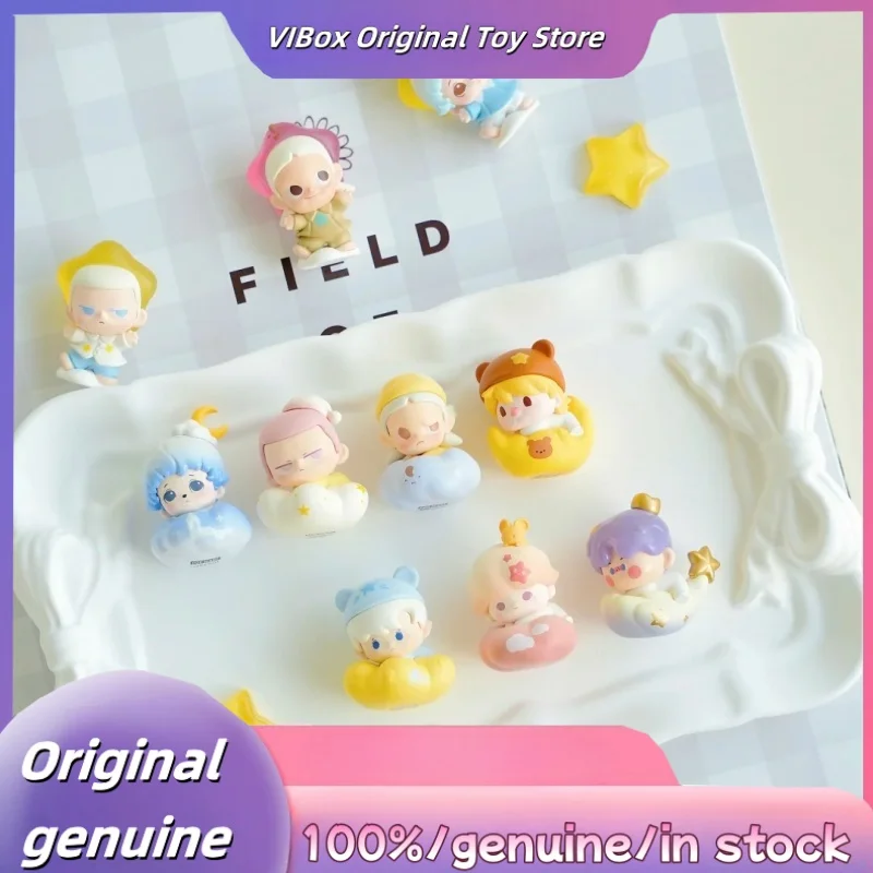 حقيقي POPMART Goodnight ، Night Sky Series Pop Bean صندوق أعمى نموذج صغير سلسلة تضيء حقيبة أعمى صندوق غامض لطيف هدية