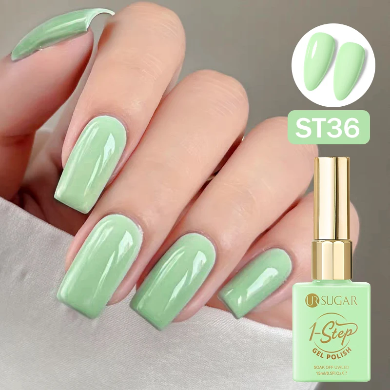 UR SUGAR 15ml Mint Teal Green 1-Step Gel Nail Polish 1/6pcs Baby Sky Blue Semi Permanent Soak Off UV LED Gel Nail Art DIY Summer