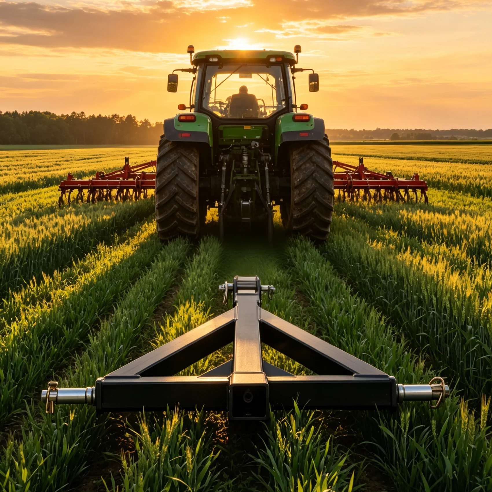 Adaptateur de barre de traction triangulaire pour tracteur, compatible avec les récepteurs de remorque standard de 2 pouces, en fer robuste, boucle de suspension mobile
