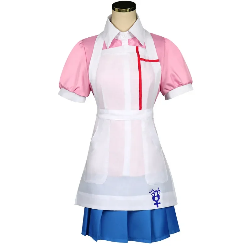 

New Danganronpa 2 Mikan Tsumiki Nurse Costume Set - Cosplay Uniform Outfit With Apron For Gaming Events