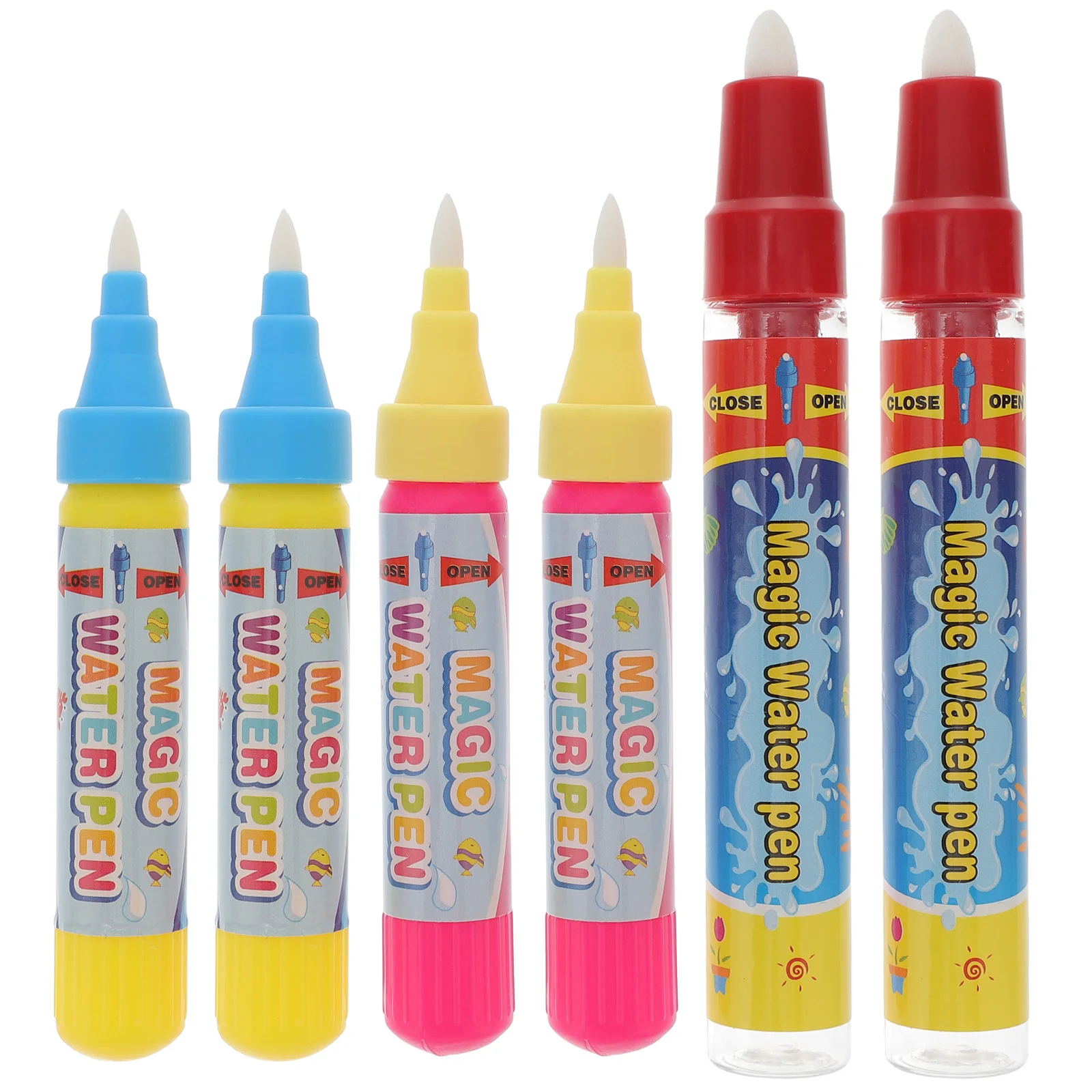 Stylos de peinture à l'eau portables pour enfants, outils de dessin amusants et d'apprentissage facile, utiliser un pinceau à eau, stylo de peinture pour l'école à la maison, 6 pièces