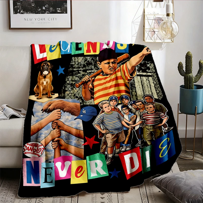 The Sandlot Movie Gift Flannel Blanket Heroes Get Remembered Sandlot Baseball, Legends Never Die Flannel Throw