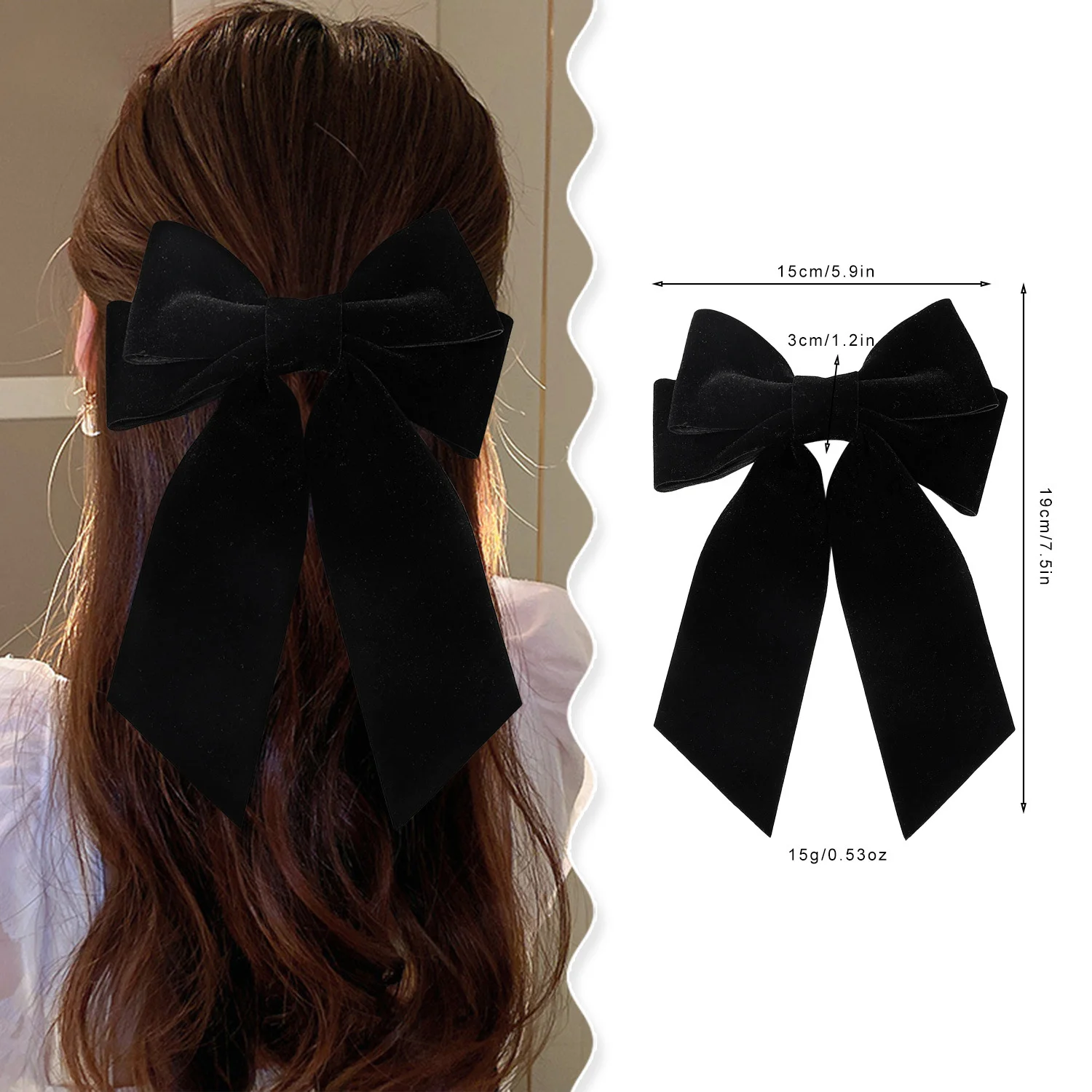 Velvet Large Bow Hairpins Women Girls Sweet Elegant Ribbons Hair Clip Korean Retro Hair Clips Hair Claw Claw Styling Accessories